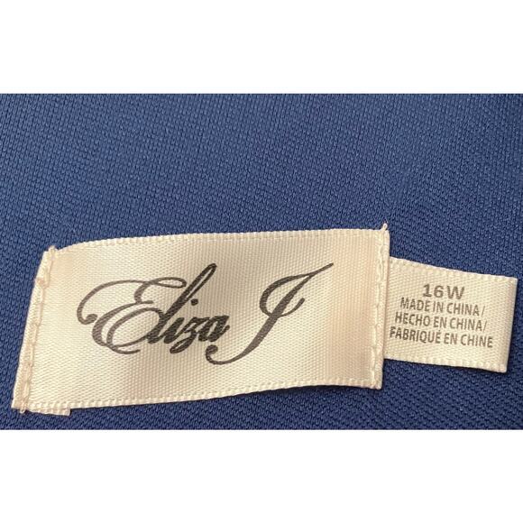 New Eliza J Cobalt Blue Elegant Long Sleeve Dress 16W - Picture 5 of 5